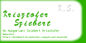 krisztofer sziebert business card